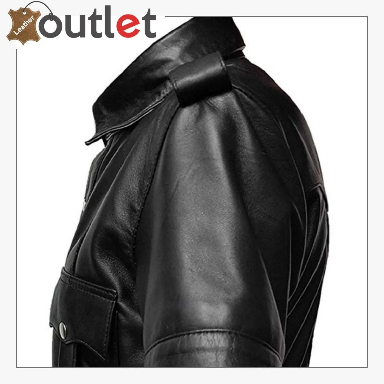 Police Style Mens Leather Shirt Half Sleeve Shirt