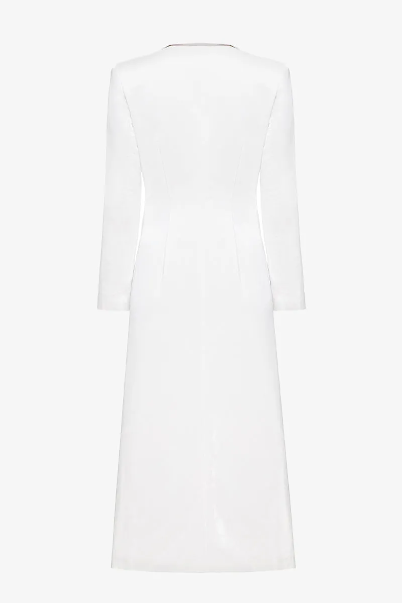 Polished Vegan Leather Coat Dress