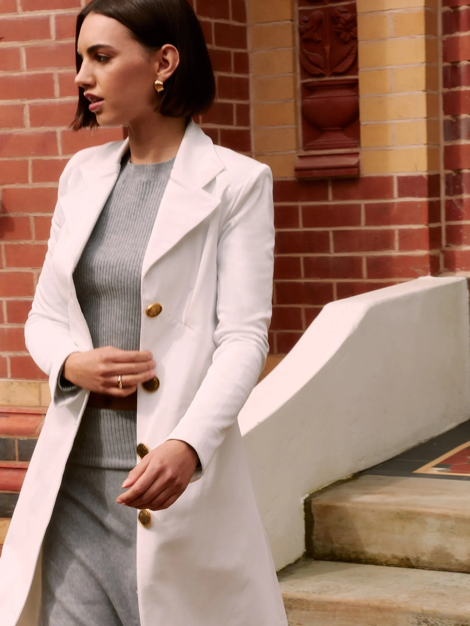 Polished Vegan Leather Coat Dress