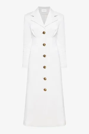 Polished Vegan Leather Coat Dress
