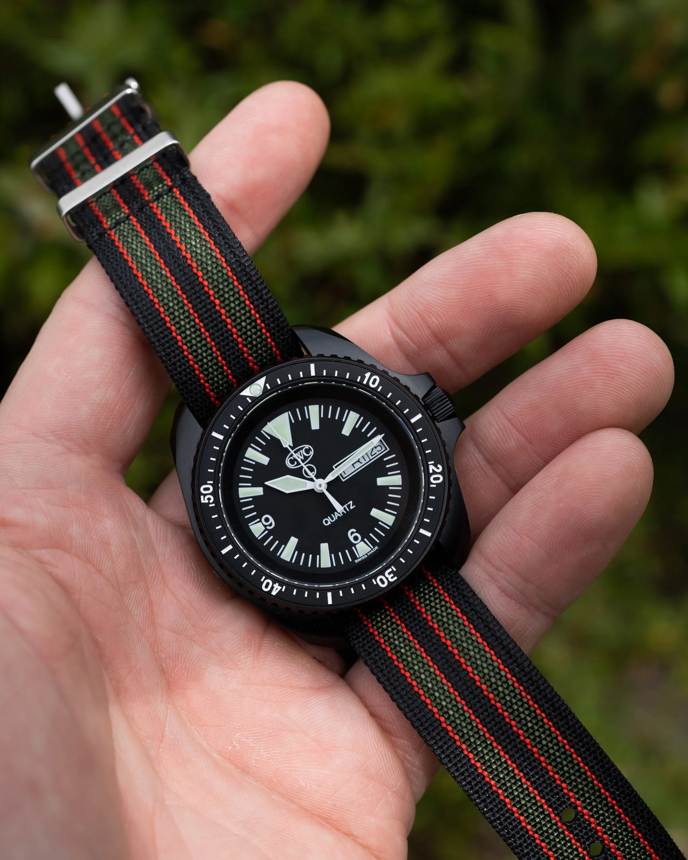 Premium Nylon Braided Ribbed Single Pass Watch Strap - Goldfinger