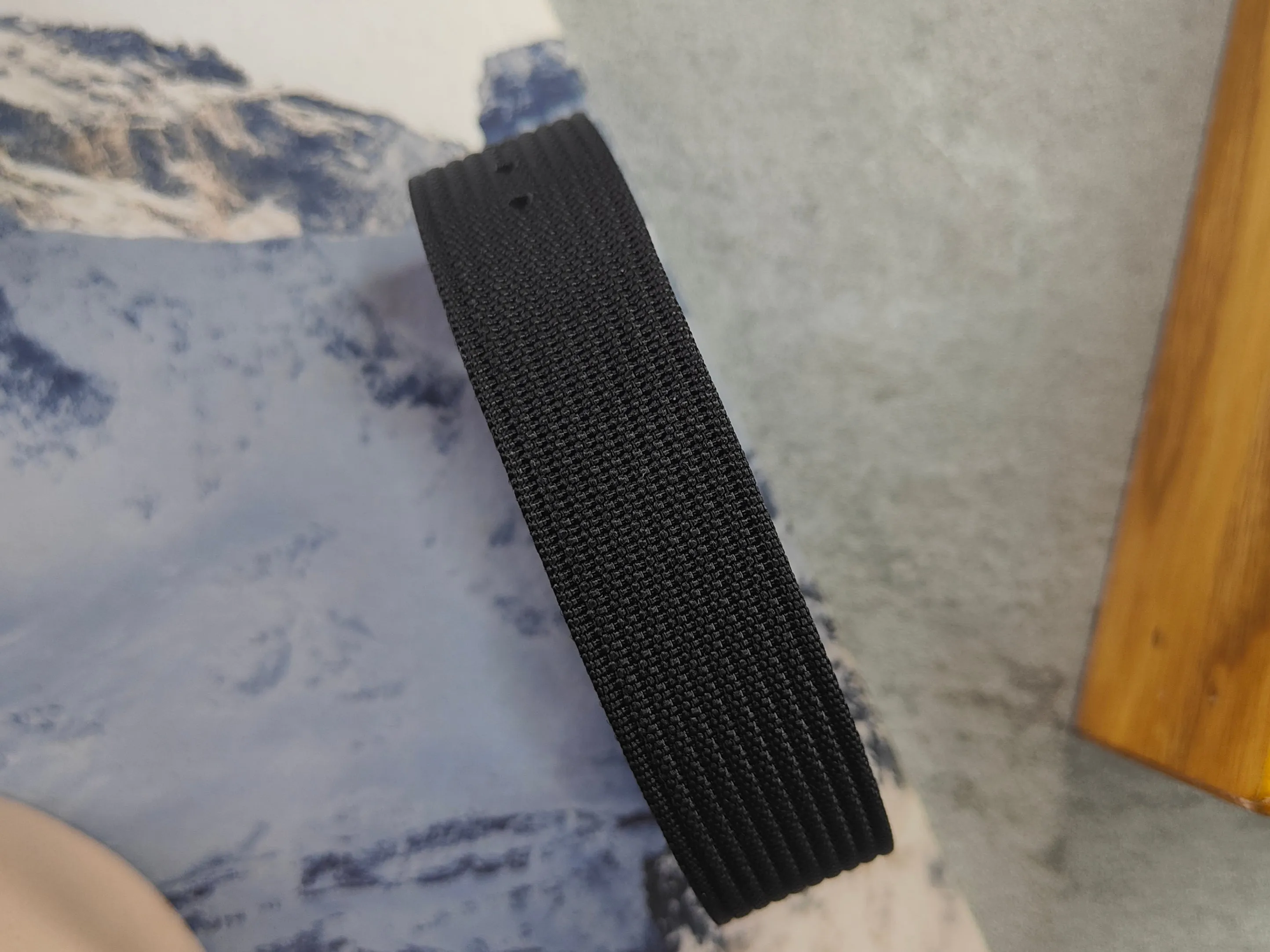 Premium Nylon Braided Ribbed Single Pass Watch Strap - Jet Black