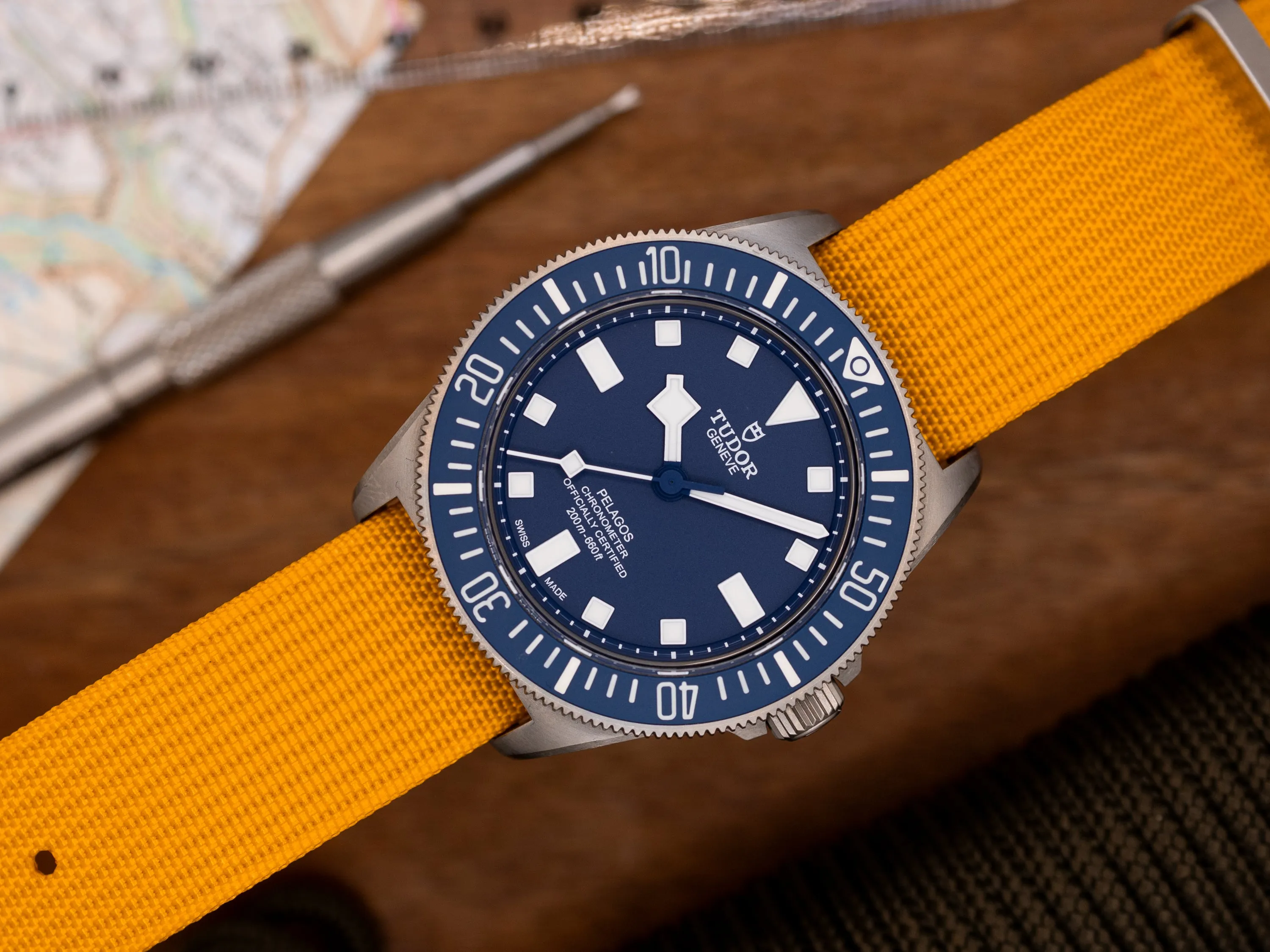 Premium Nylon Braided Ribbed Single Pass Watch Strap - Mustard Yellow