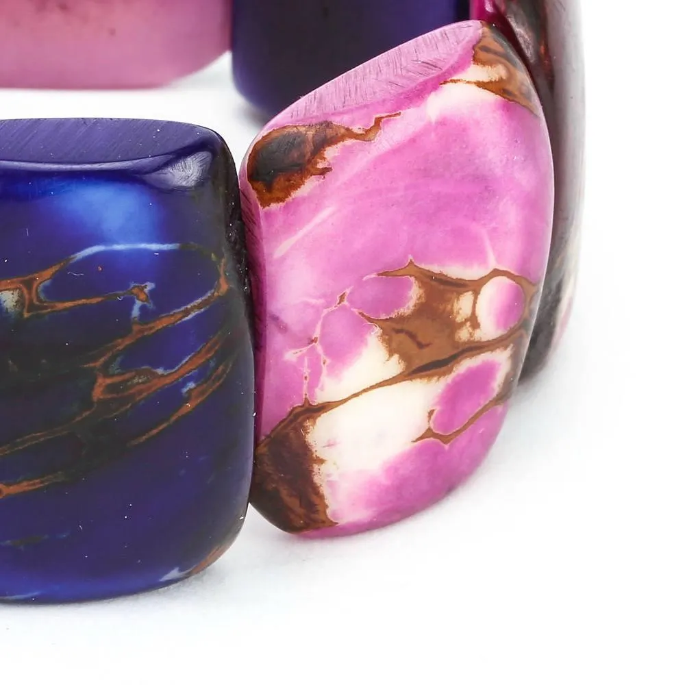 Purple Tagua Bead Bracelet