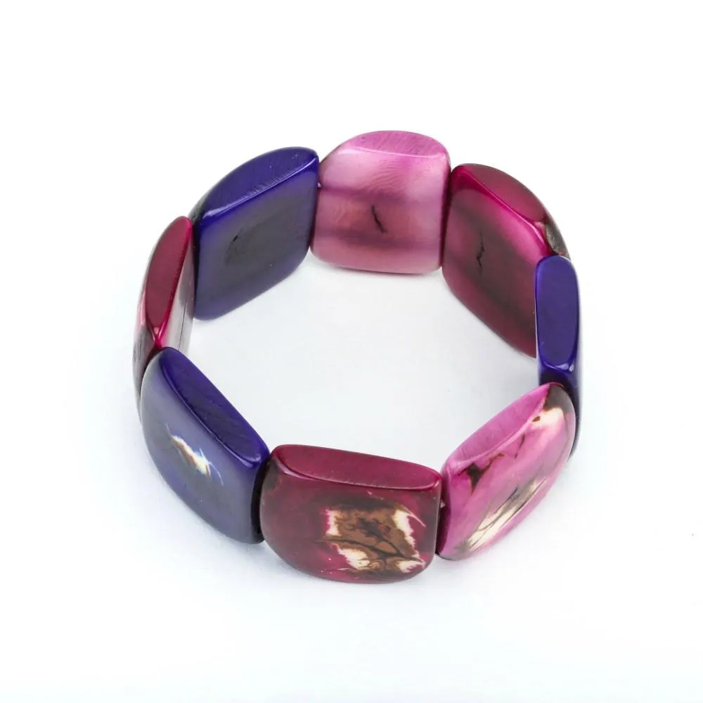 Purple Tagua Bead Bracelet