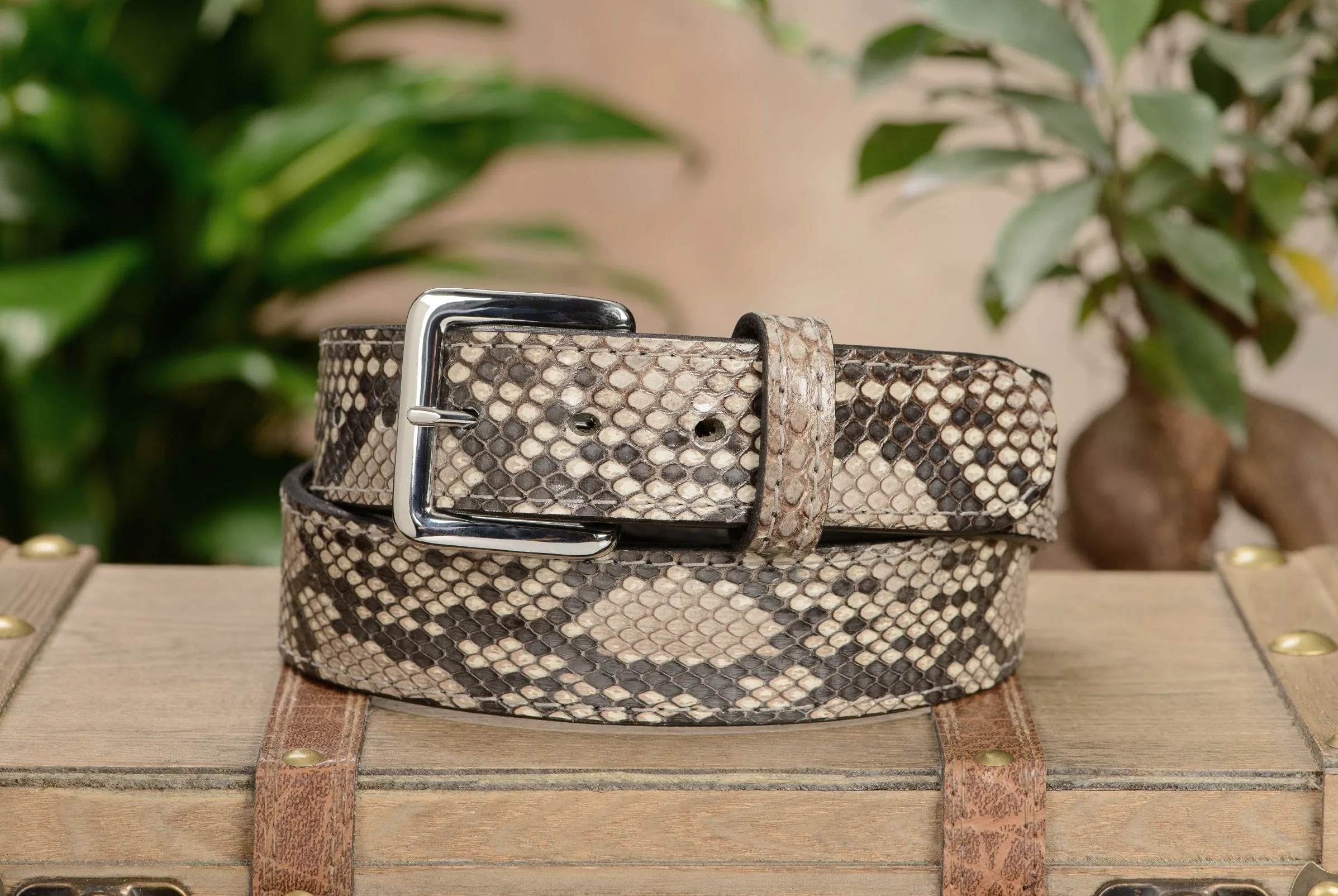 Python Snakeskin Money Belt With 25" Zipper