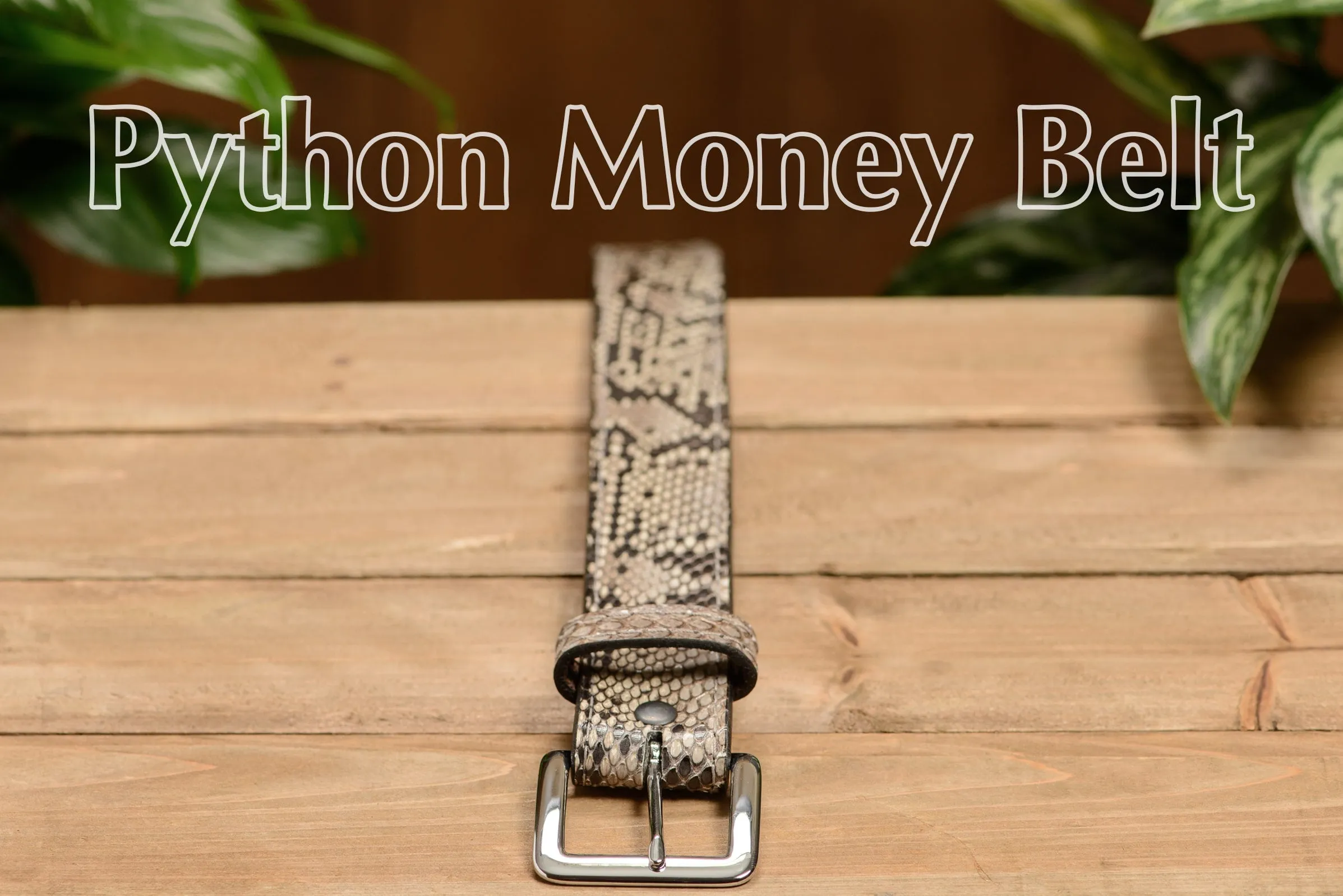Python Snakeskin Money Belt With 25" Zipper