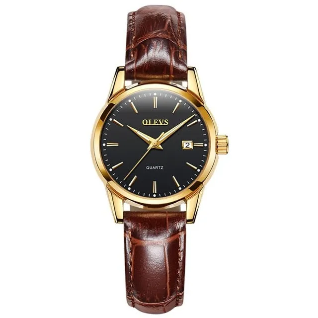 Quartz  Waterproof Leather Strap Fashion Women Watch