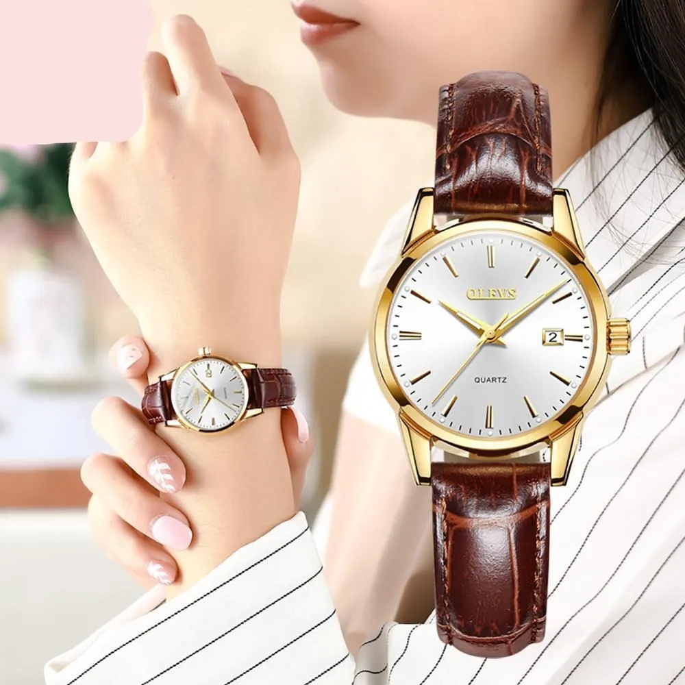 Quartz  Waterproof Leather Strap Fashion Women Watch
