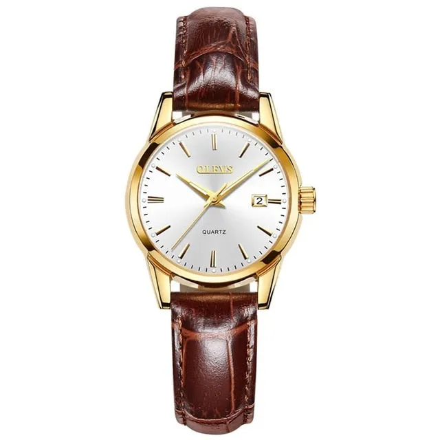 Quartz  Waterproof Leather Strap Fashion Women Watch