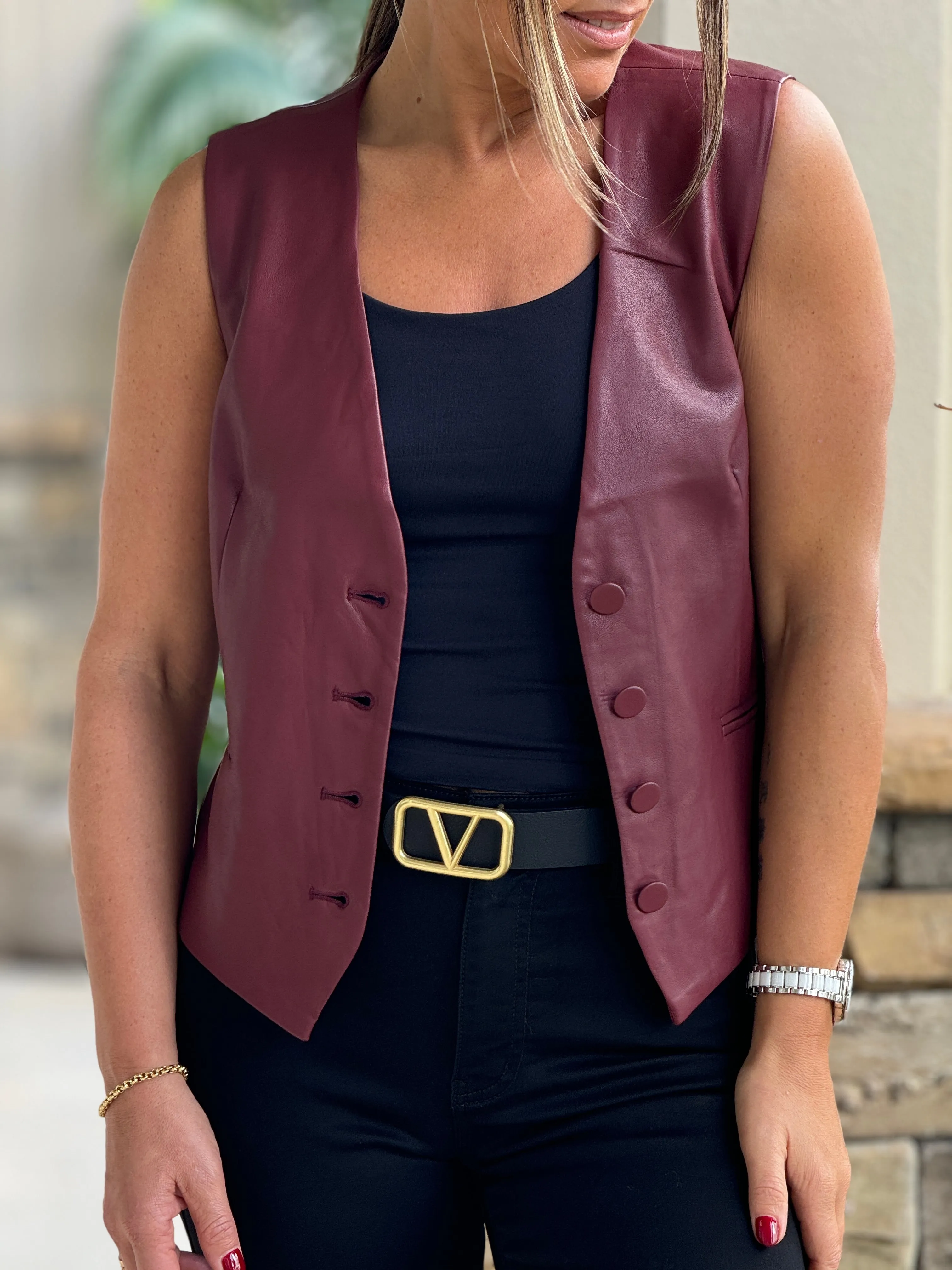 "Abi" Leather Vest