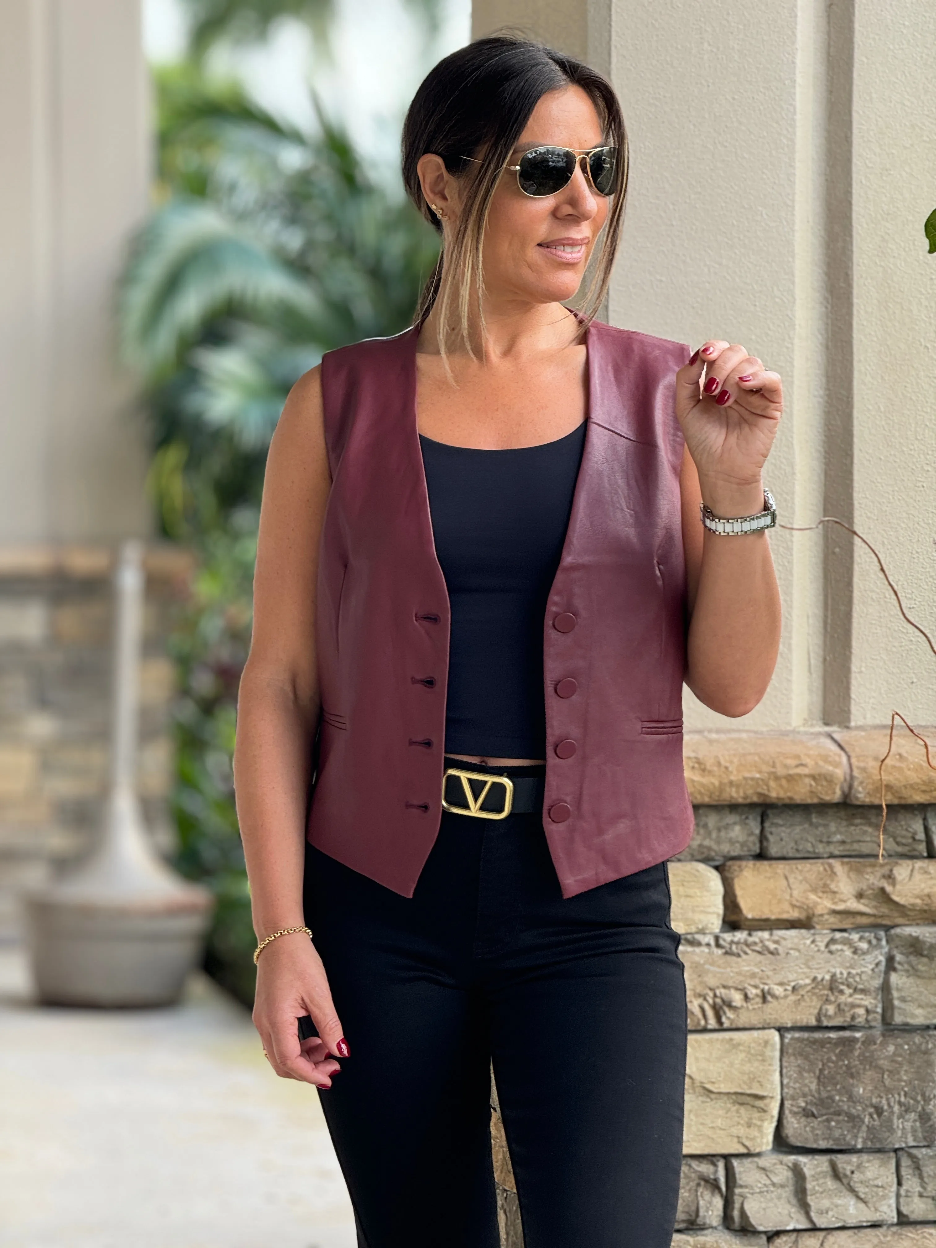 "Abi" Leather Vest
