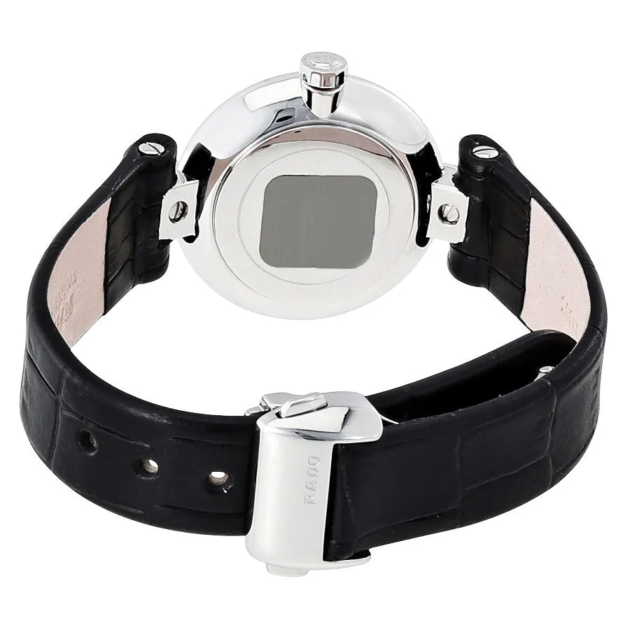 Rado Coupole Black Dial Black Alligator Leather Ladies Watch R22854155