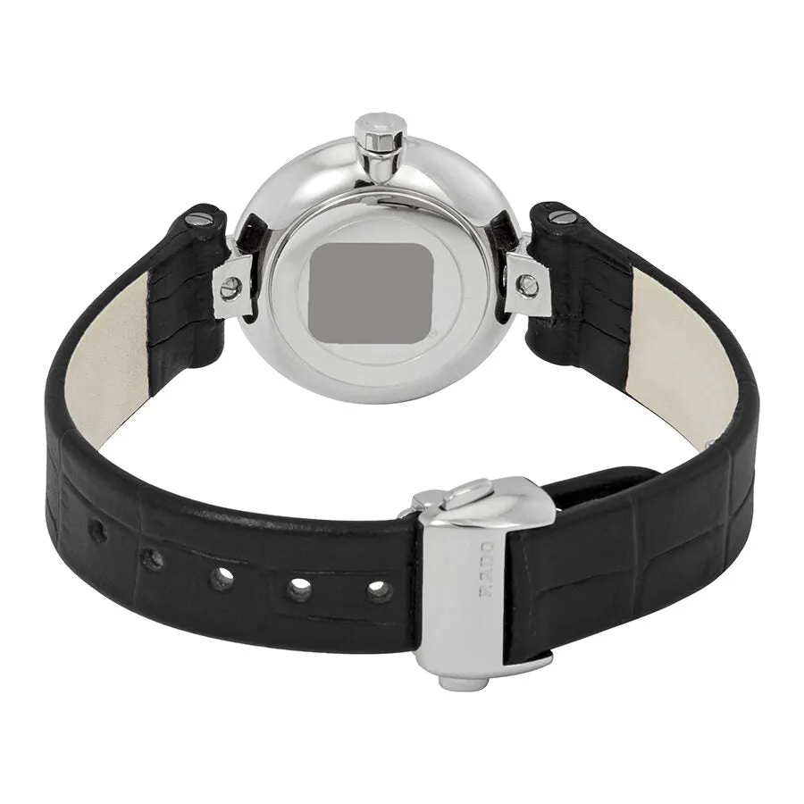 Rado Coupole Quartz Black Dial Black Leather Ladies Watch R22854705