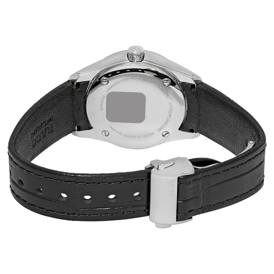 Rado HyperChrome Silver Dial Black Leather Ladies Watch R32110105