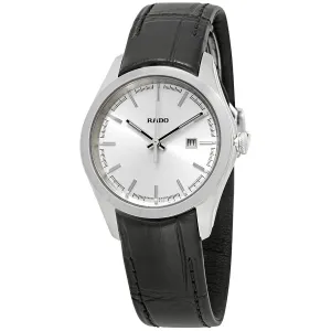Rado HyperChrome Silver Dial Black Leather Ladies Watch R32110105