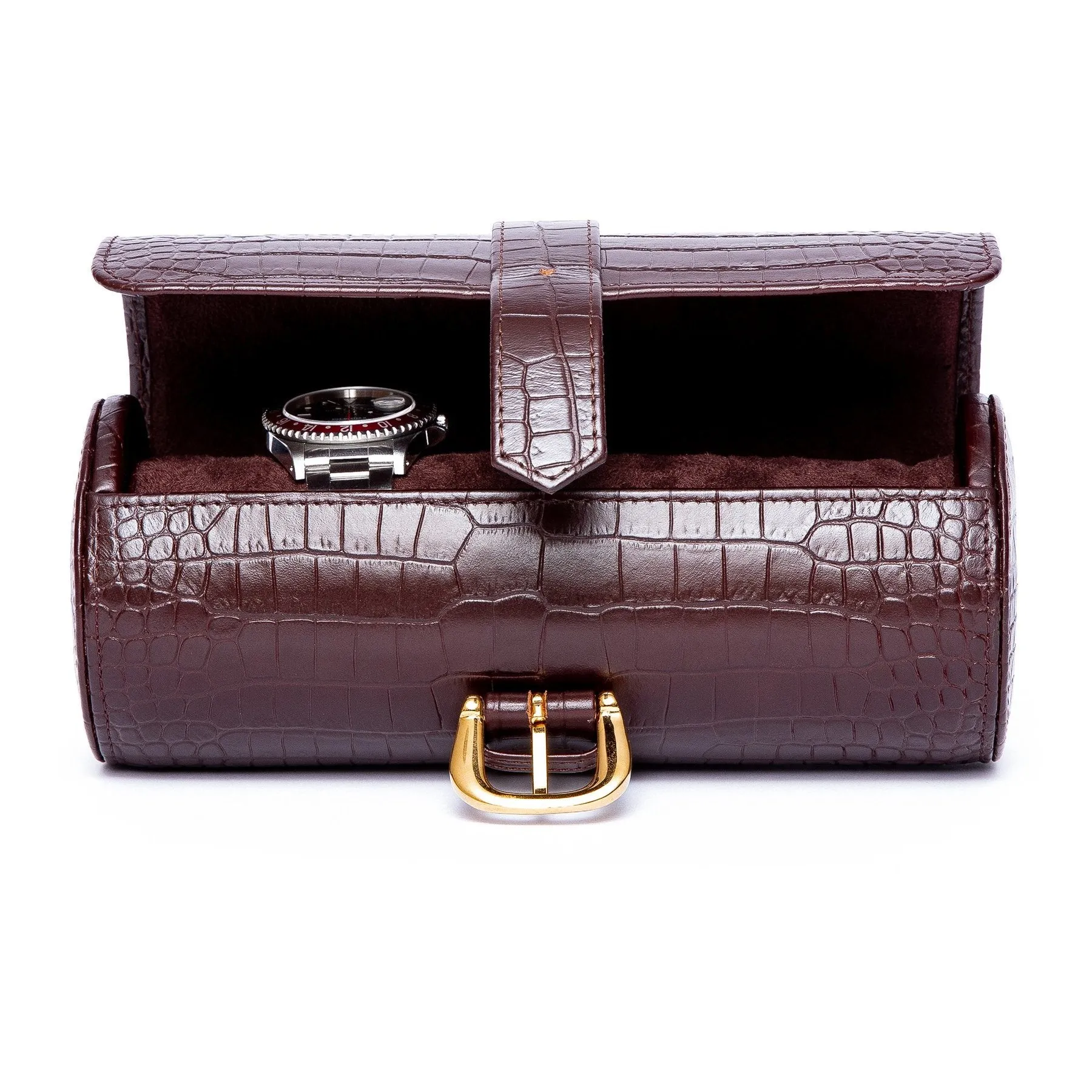 Rapport - Brompton Triple Watch Roll in Brown Croco | D165