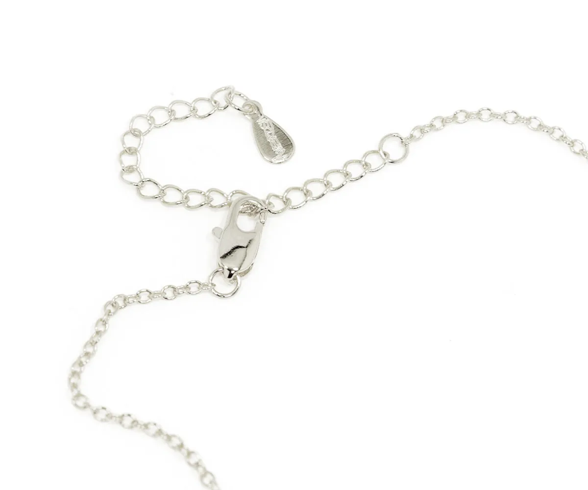 Rectangle Leather Inlay Crystal Necklace