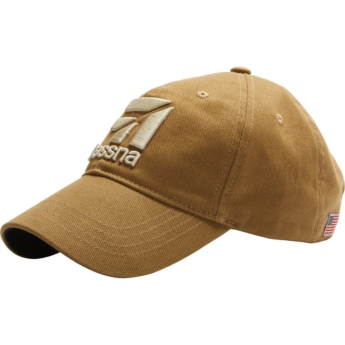 Red Canoe Cessna 3D Logo Ball Cap Tan