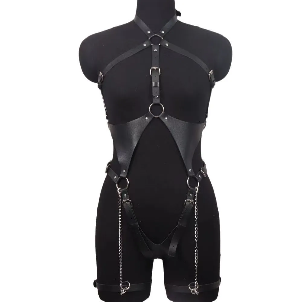 Red leather bondage suit  KF705860