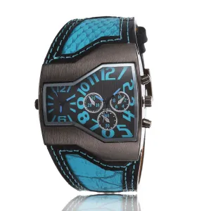 Relogio Men Big Clock personality abnormity Leather Strap Watches  Men Oversize Military wristwatch