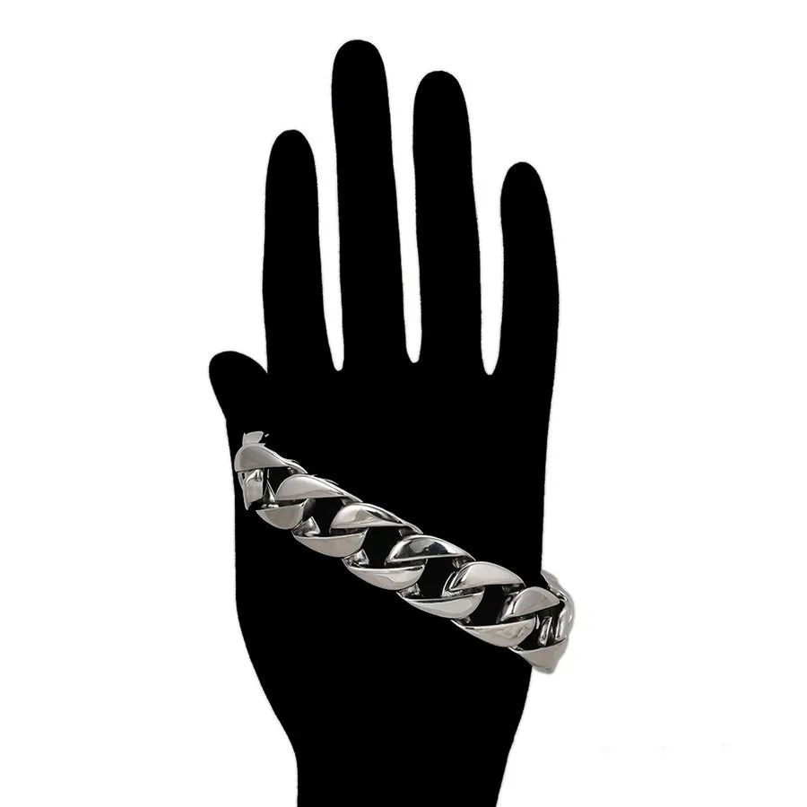 Rhodium Plated Chain Men’s Bracelet