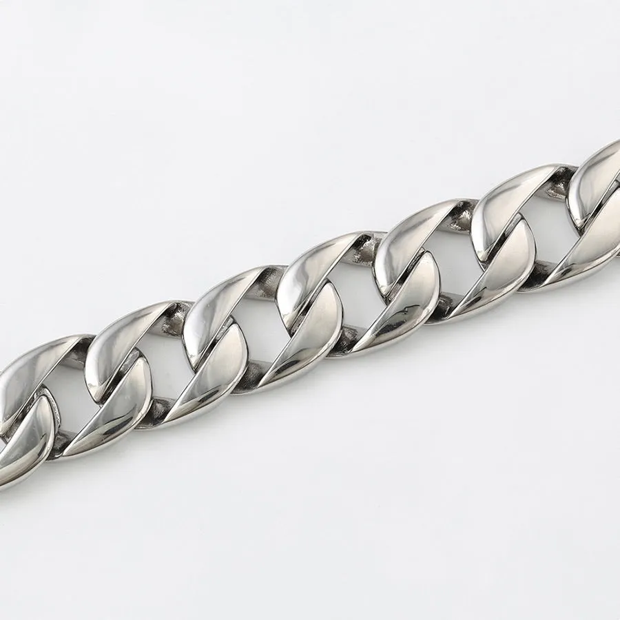 Rhodium Plated Chain Men’s Bracelet