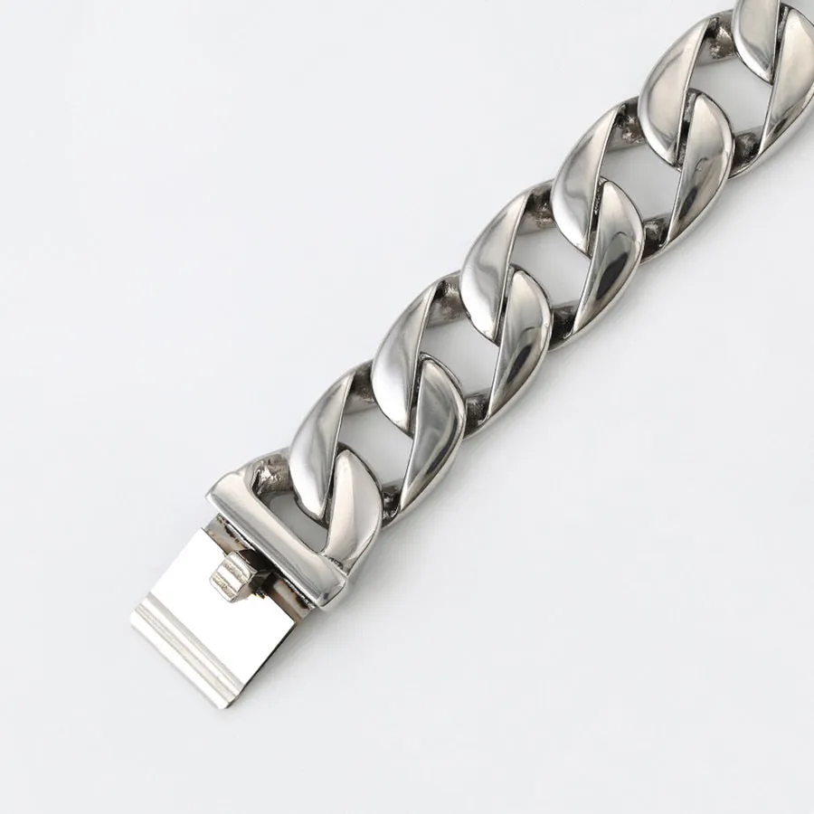Rhodium Plated Chain Men’s Bracelet
