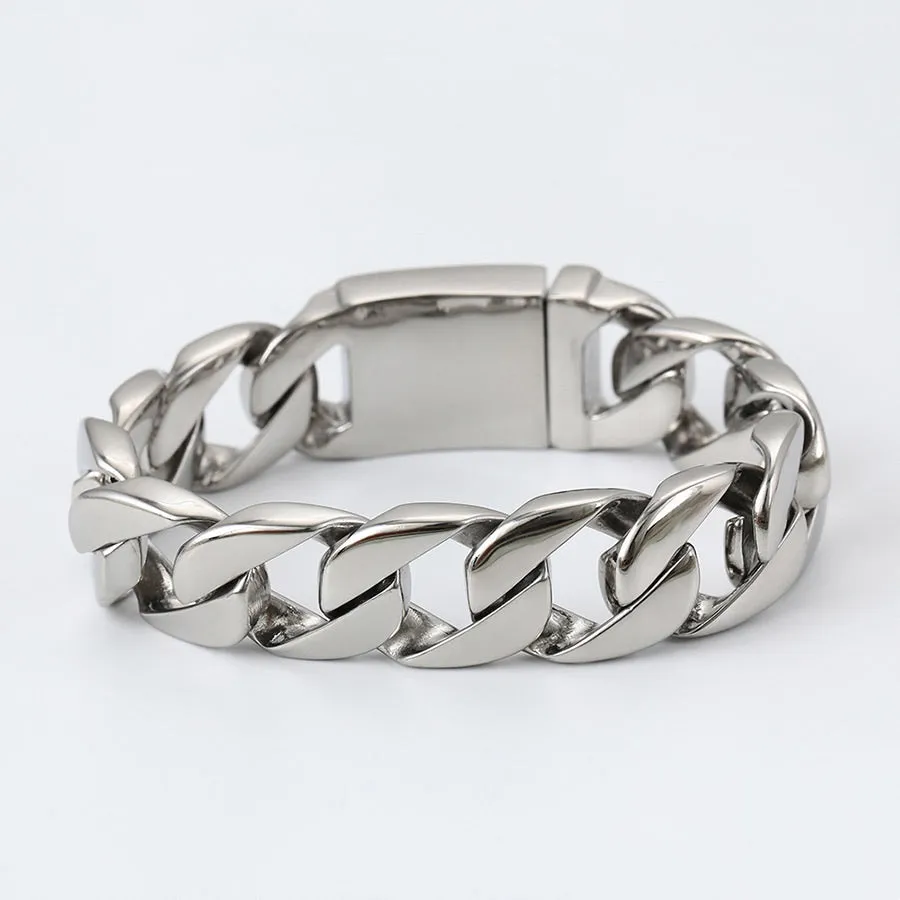 Rhodium Plated Chain Men’s Bracelet