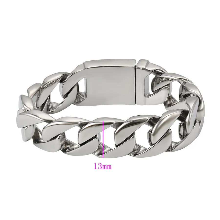 Rhodium Plated Chain Men’s Bracelet