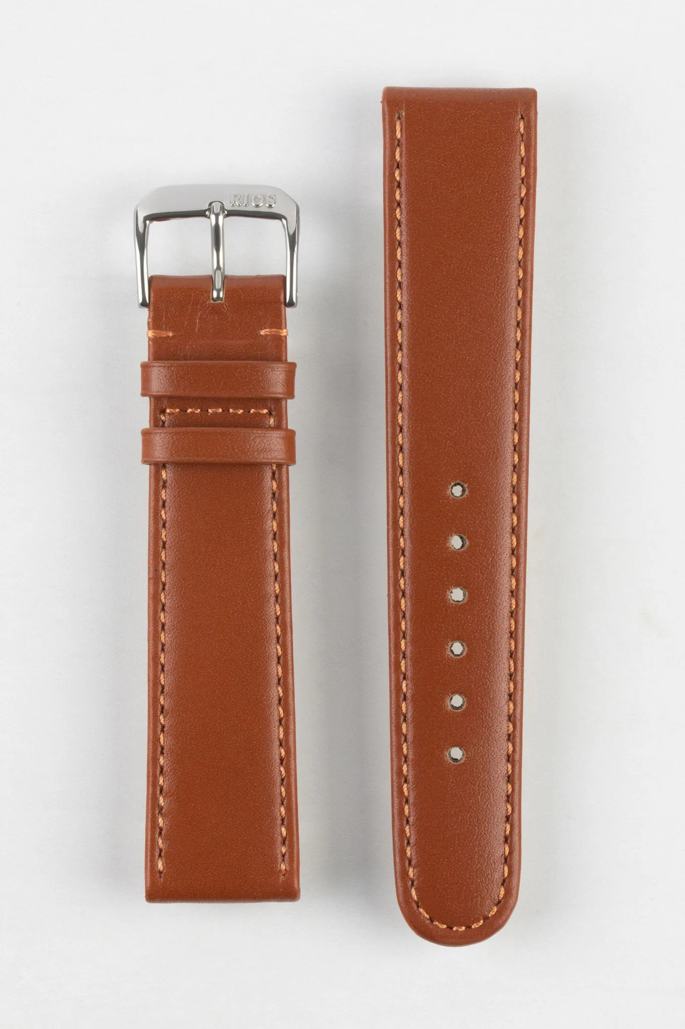 RIOS1931 ARIZONA Genuine Saddle Leather Watch Strap in COGNAC