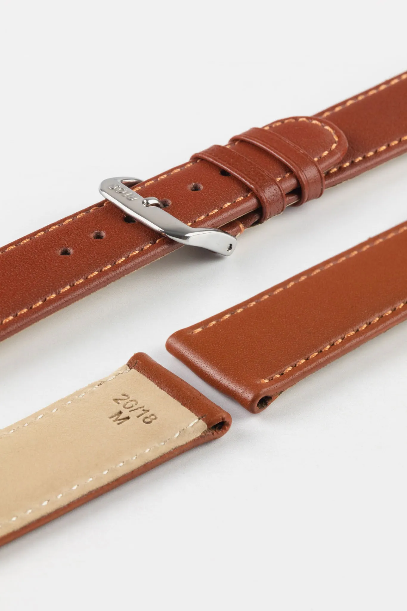 RIOS1931 ARIZONA Genuine Saddle Leather Watch Strap in COGNAC
