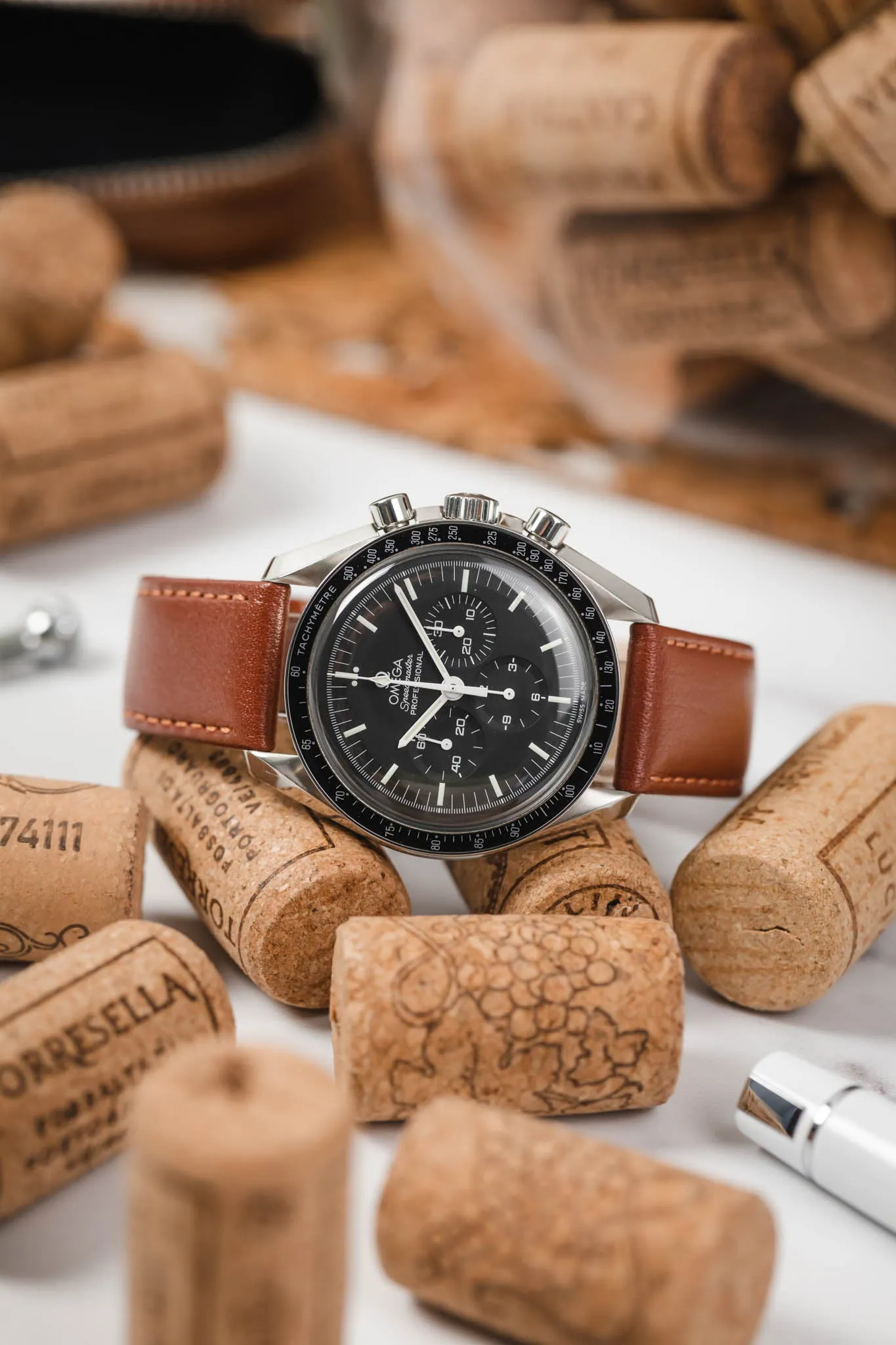 RIOS1931 ARIZONA Genuine Saddle Leather Watch Strap in COGNAC