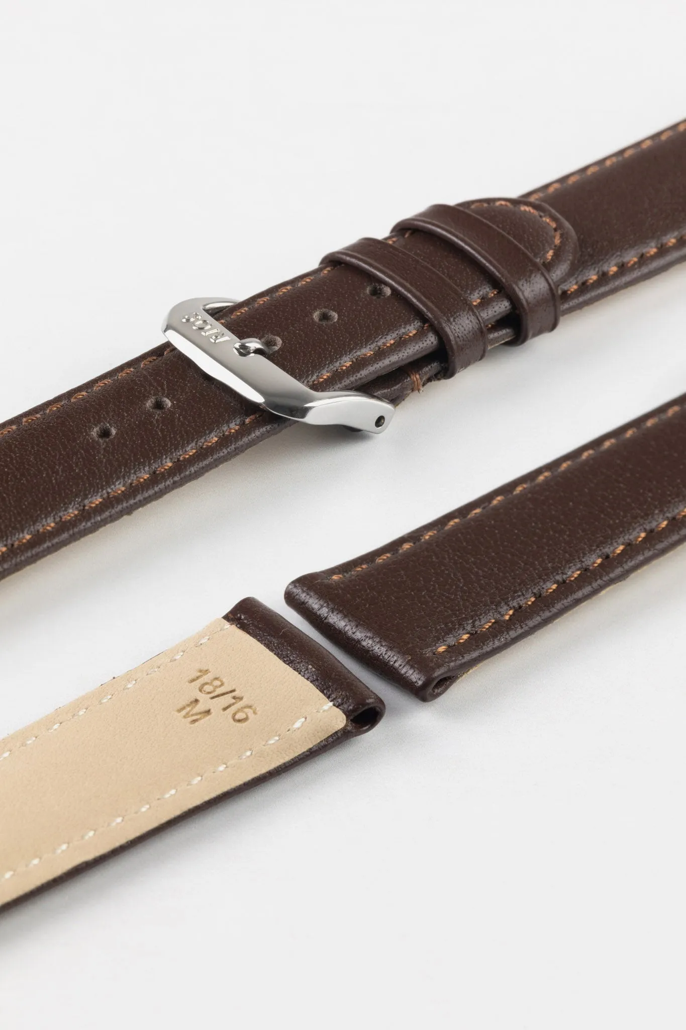 RIOS1931 ARIZONA Genuine Saddle Leather Watch Strap in MOCHA