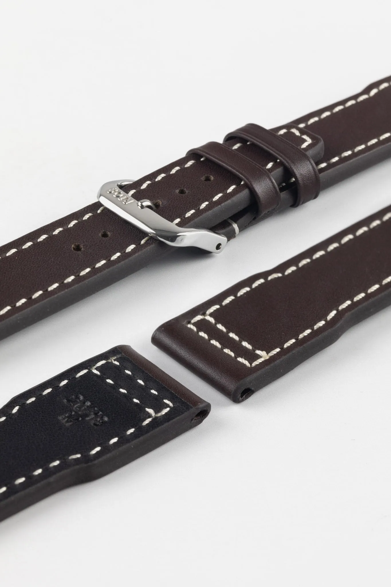 RIOS1931 BLIZZARD Genuine Calfskin Leather Watch Strap in Mocha