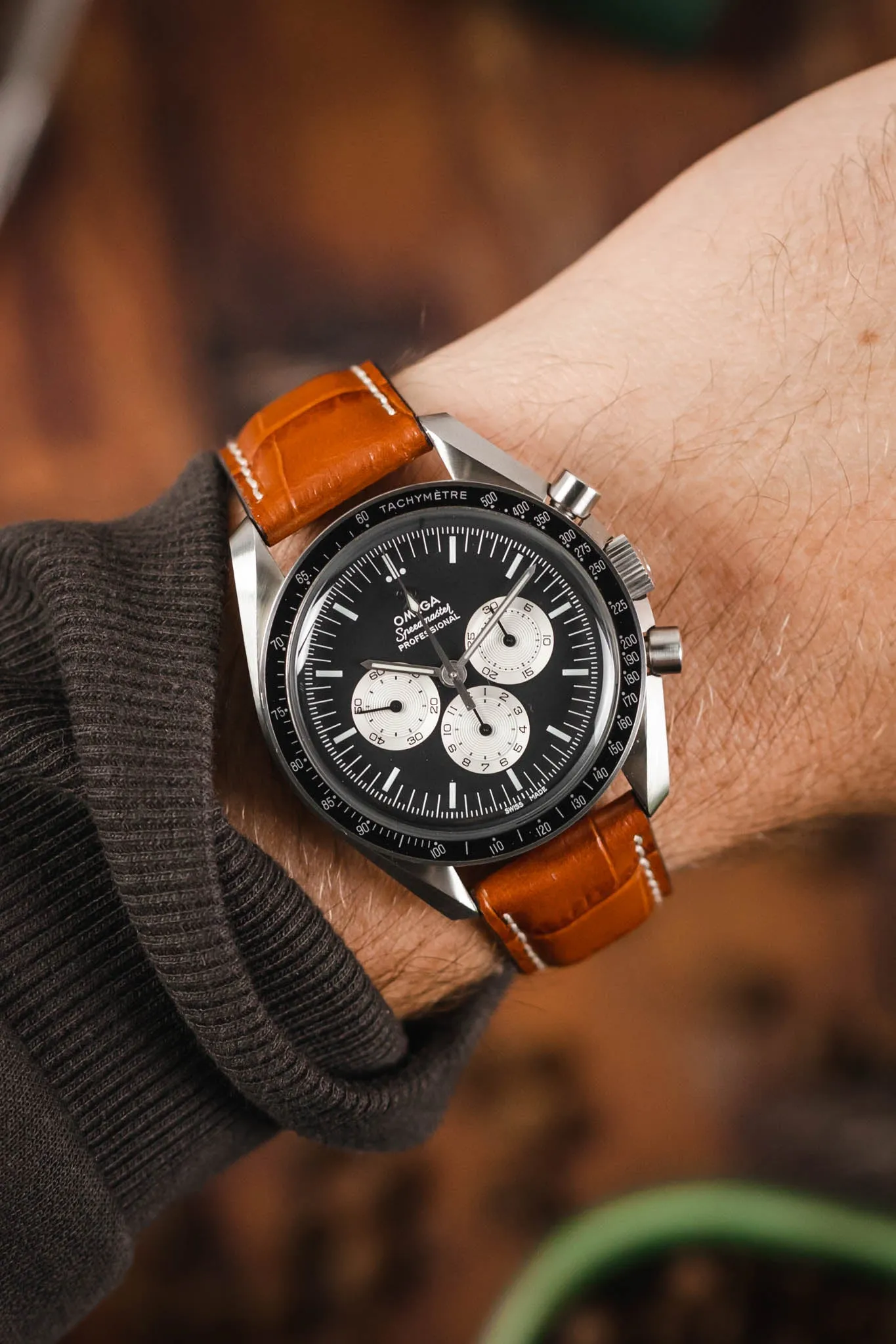 RIOS1931 BOSTON Alligator-Embossed Leather Watch Strap in COGNAC