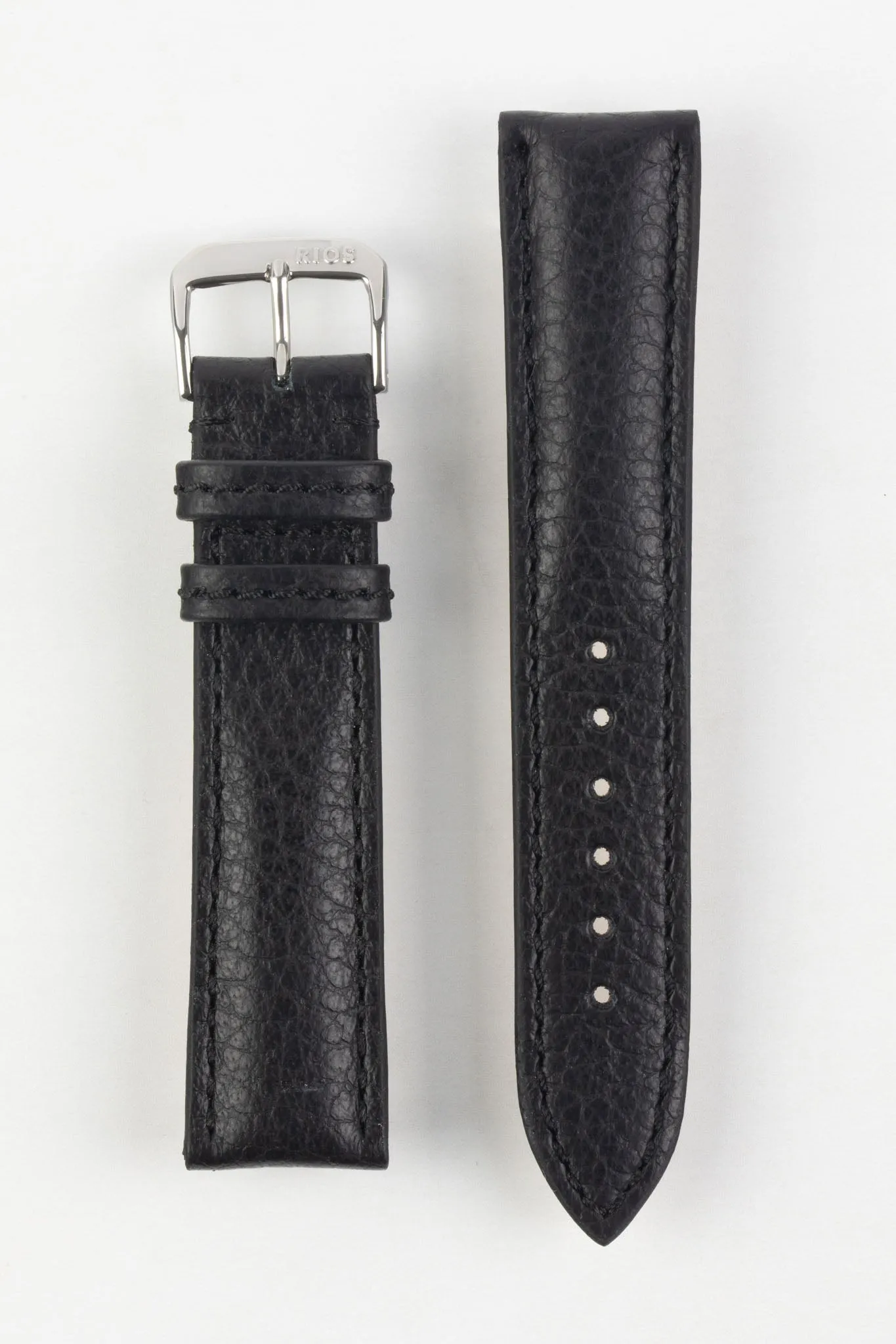 RIOS1931 COLORADO Genuine Buffalo Leather Watch Strap in BLACK