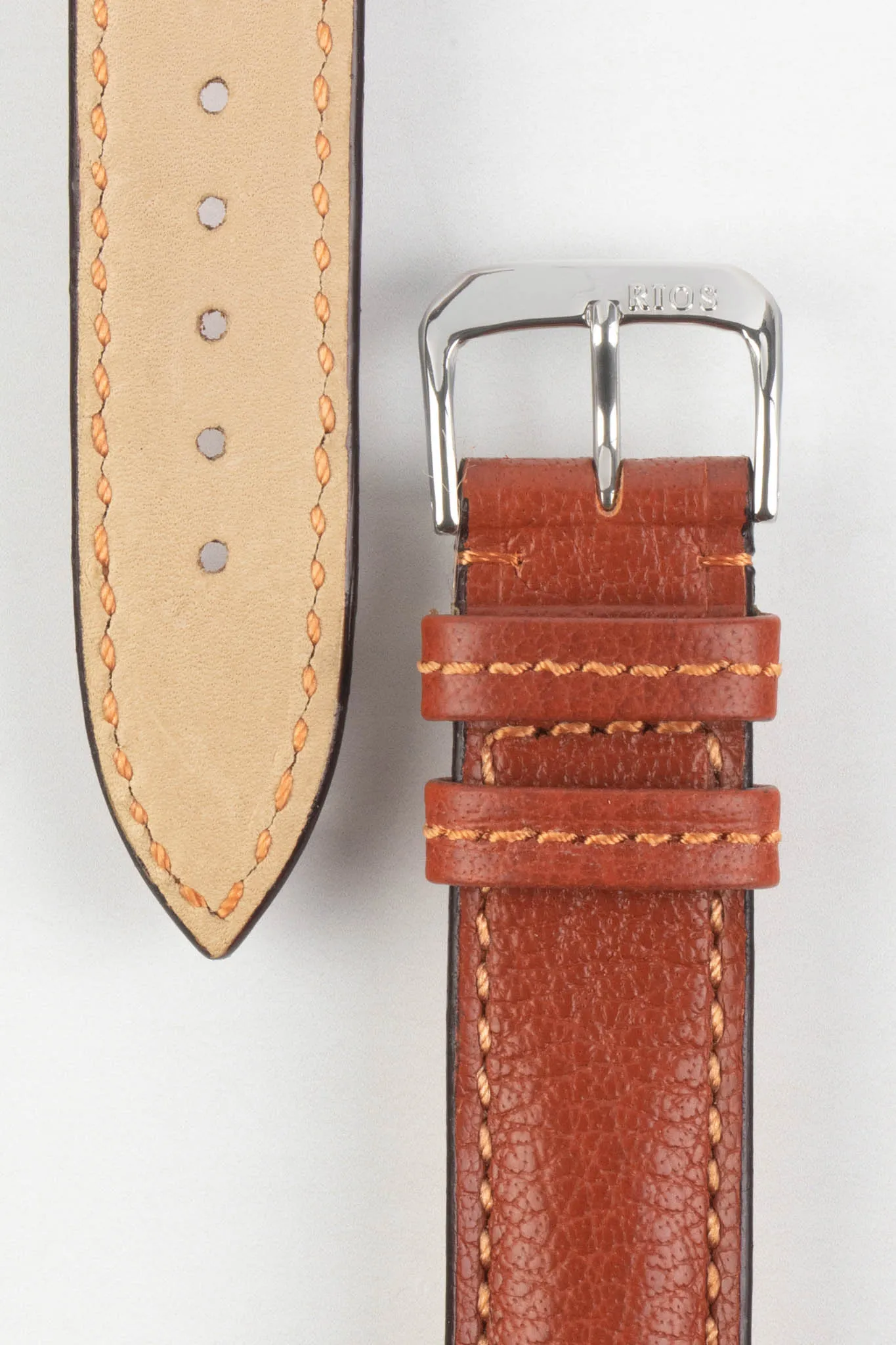 RIOS1931 COLORADO Genuine Buffalo Leather Watch Strap in COGNAC