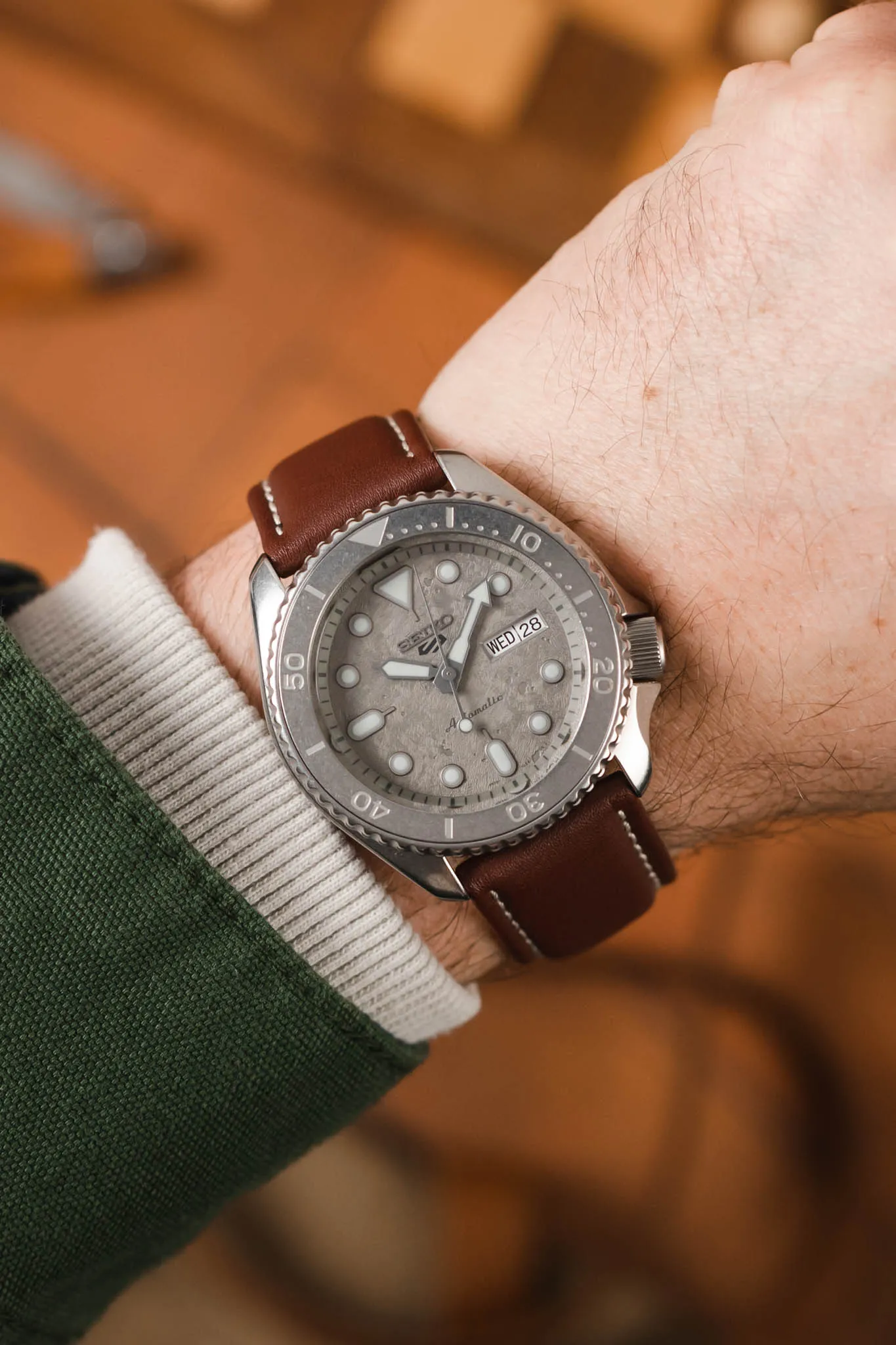 RIOS1931 DEEP SEA Hydrophobic Leather Watch Strap in MAHOGANY
