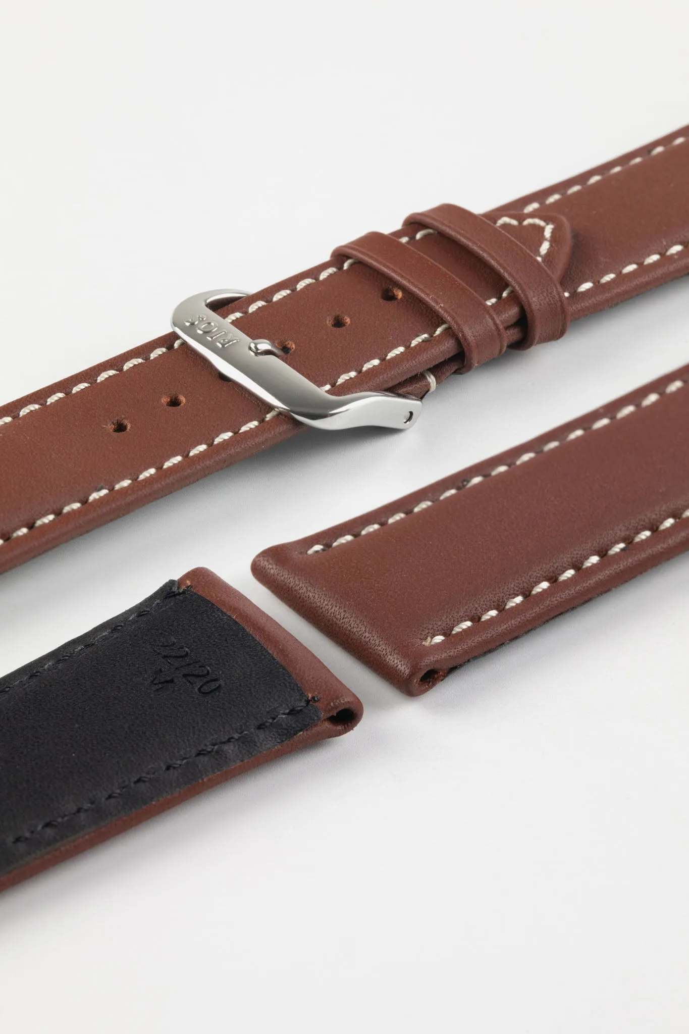 RIOS1931 DEEP SEA Hydrophobic Leather Watch Strap in MAHOGANY