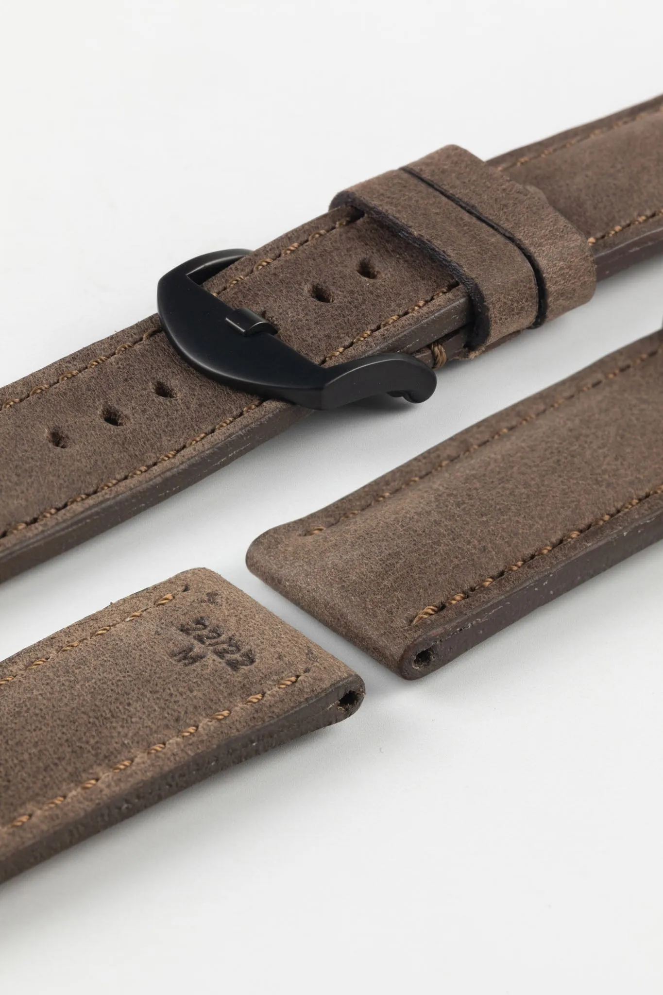 RIOS1931 DERBY Genuine Vintage Leather Watch Strap in MOCHA