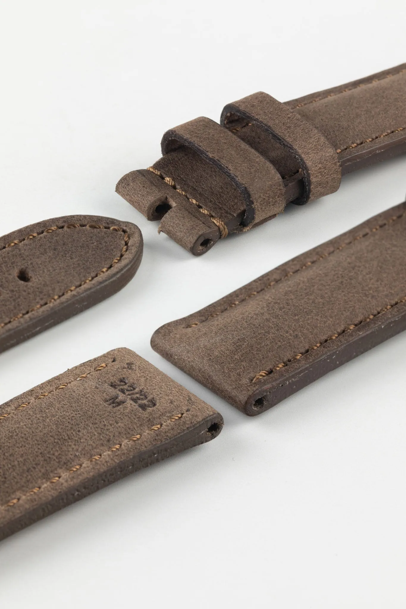 RIOS1931 DERBY Genuine Vintage Leather Watch Strap in MOCHA