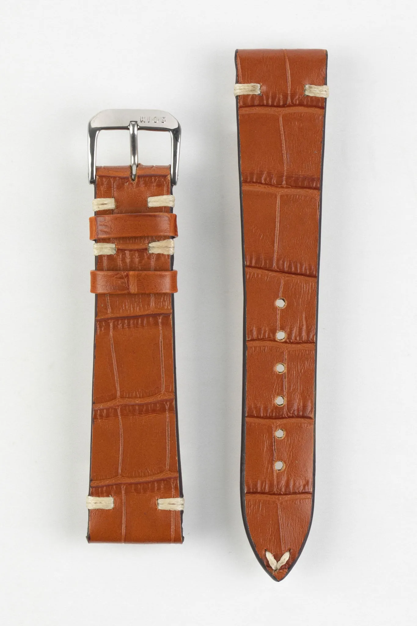RIOS1931 HOLLYWOOD Alligator-Embossed Leather Watch Strap in COGNAC