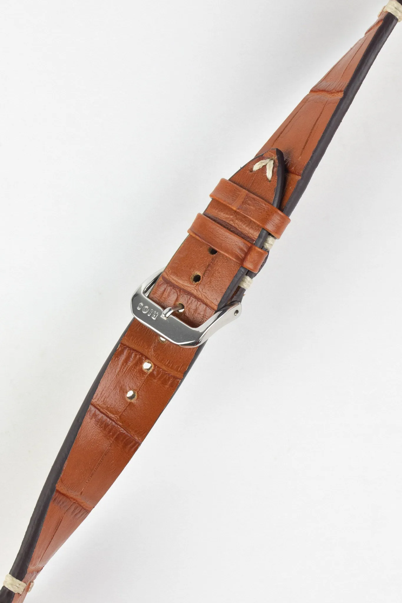 RIOS1931 HOLLYWOOD Alligator-Embossed Leather Watch Strap in COGNAC
