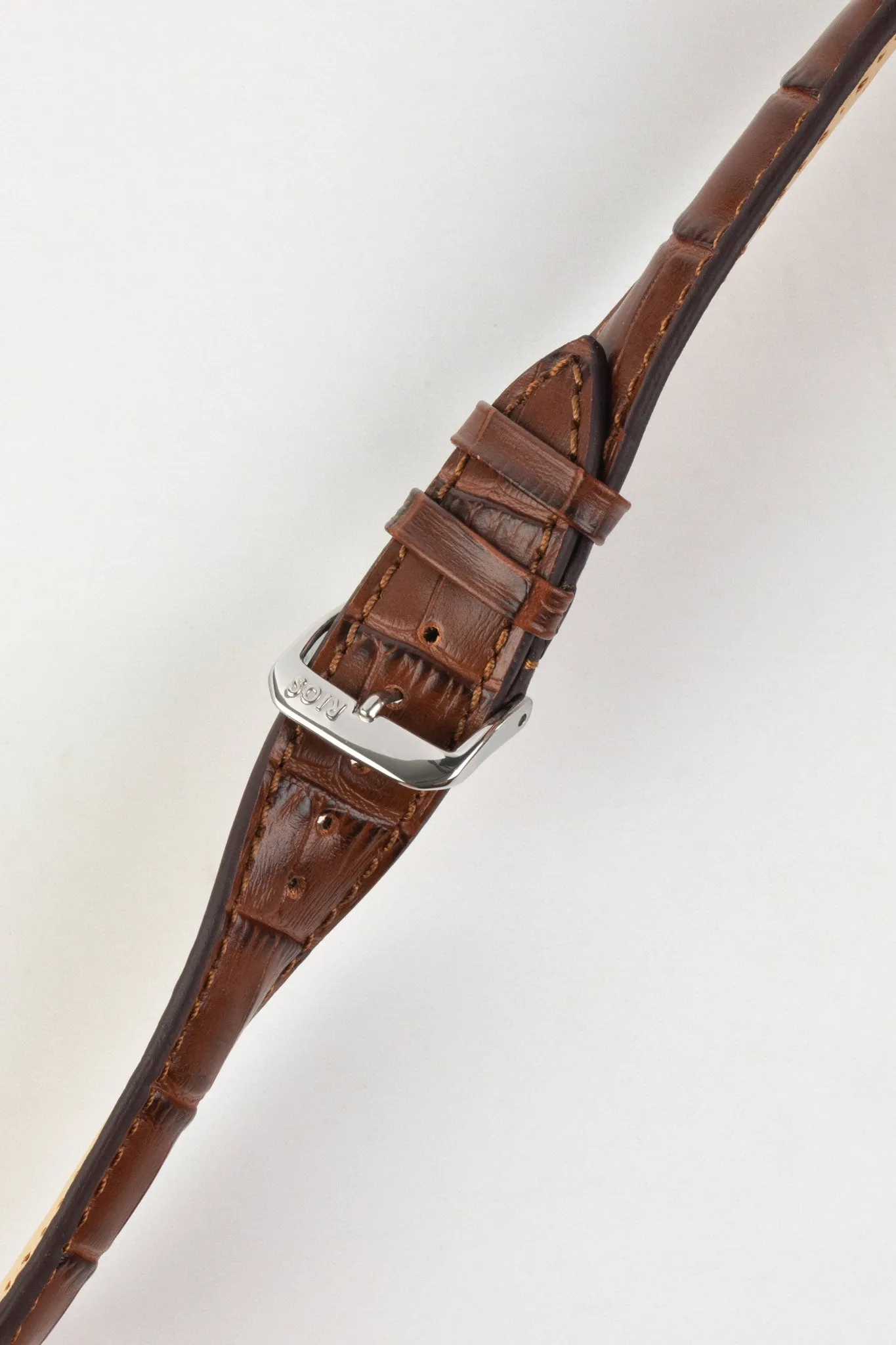 RIOS1931 LOUISIANA Alligator-Embossed Leather Watch Strap in MAHOGANY