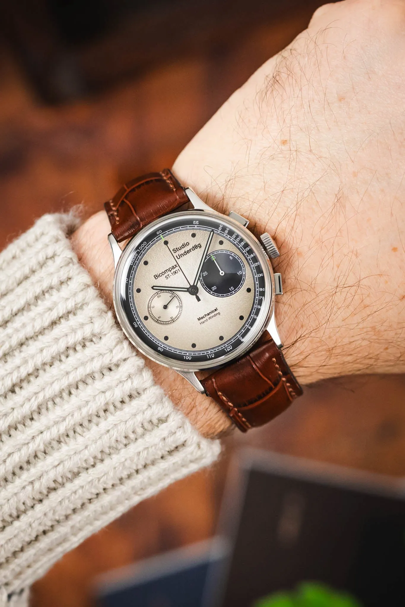 RIOS1931 LOUISIANA Alligator-Embossed Leather Watch Strap in MAHOGANY