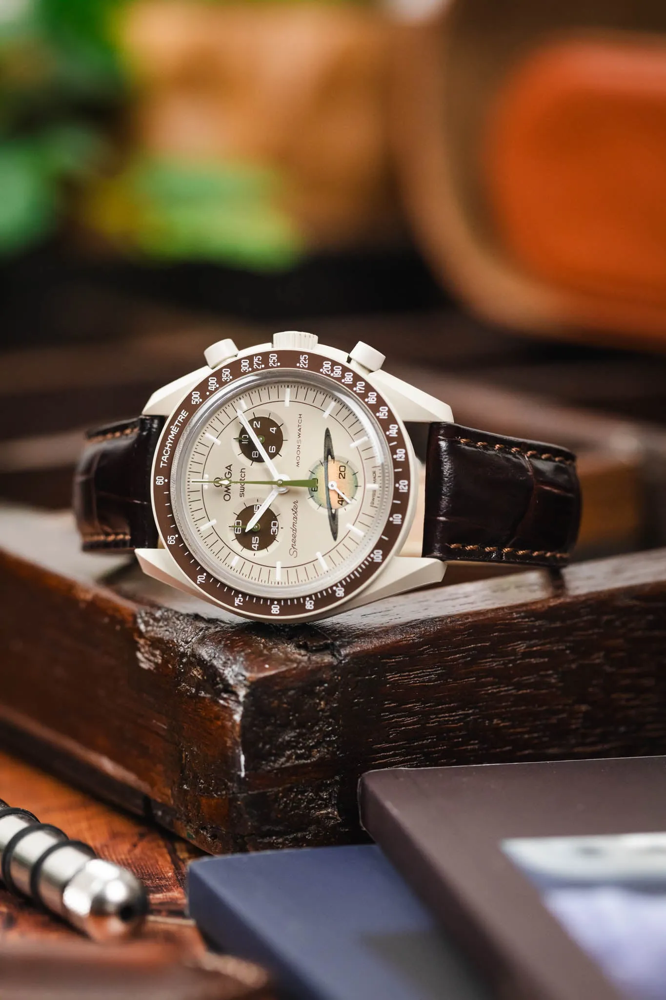 RIOS1931 LOUISIANA Alligator-Embossed Leather Watch Strap in MOCHA