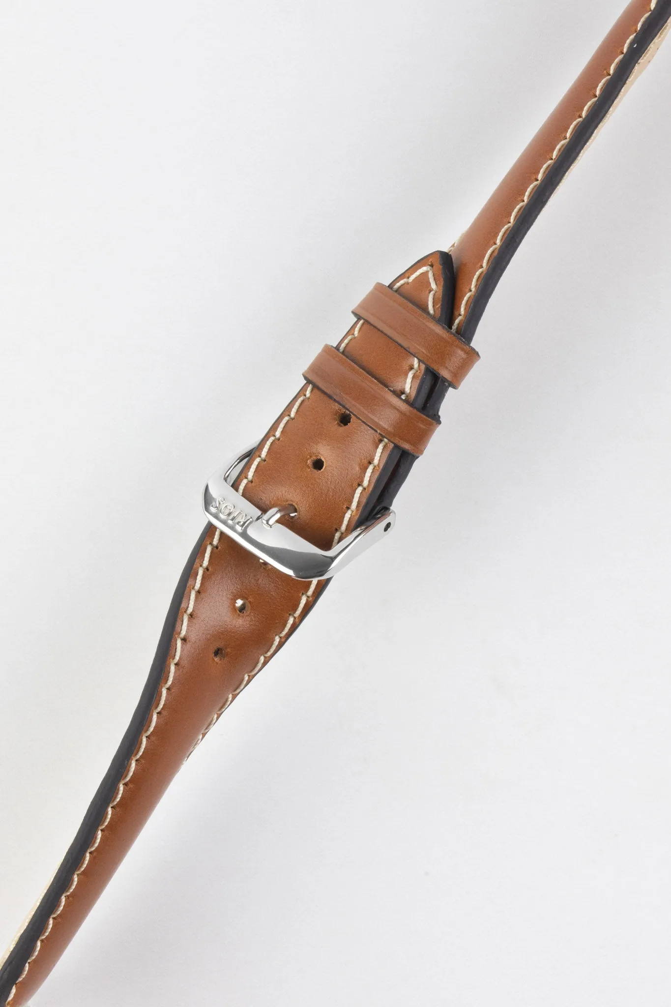 RIOS1931 NEW YORK Shell Cordovan Leather Watch Strap in COGNAC