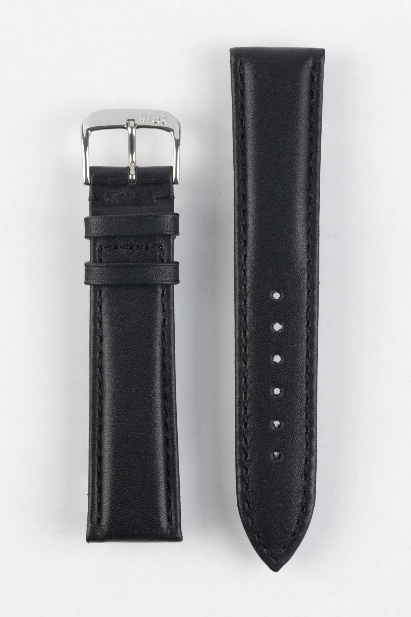 RIOS1931 OFF SHORE Hydrophobic Leather Watch Strap in BLACK