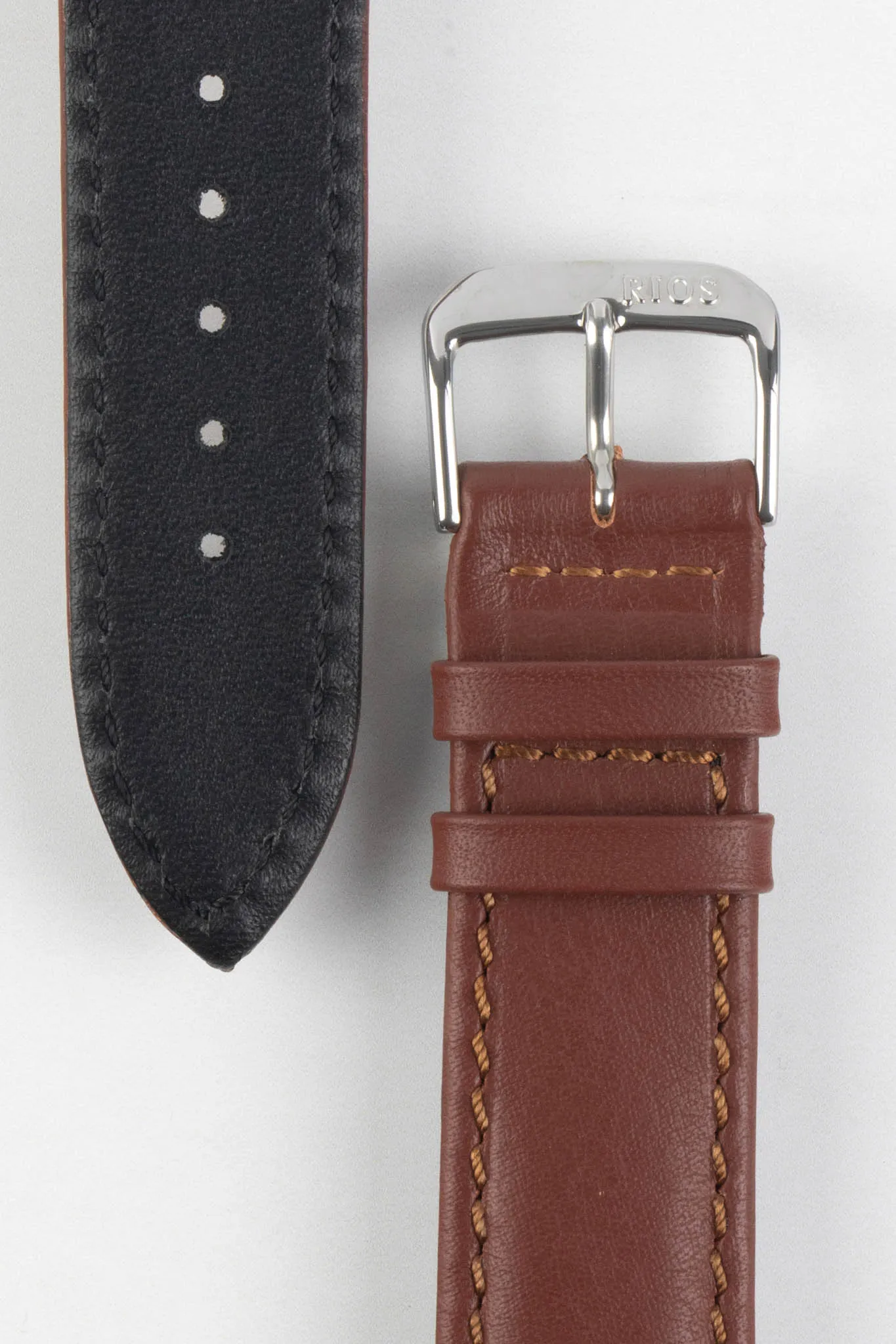 RIOS1931 OFF SHORE Hydrophobic Leather Watch Strap in MAHOGANY